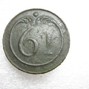 Antique gros bouton en laiton 61 guerre régiment Napoléon 1812