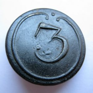 Antique gros bouton en laiton 3 guerre régiment Napoléon 1812