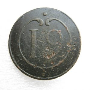 Antique gros bouton en laiton 19 guerre régiment Napoléon 1812