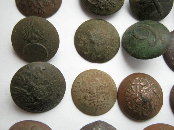 Set of 41 vintage russian imperial army uniform military tunic buttons