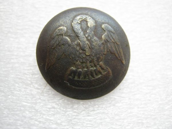 Antique button for sale. Image of Pelican feeding chicks.