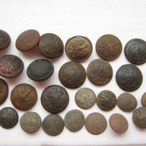 Dug relic buttons. Place of find - eastern part of Poland before 1939.